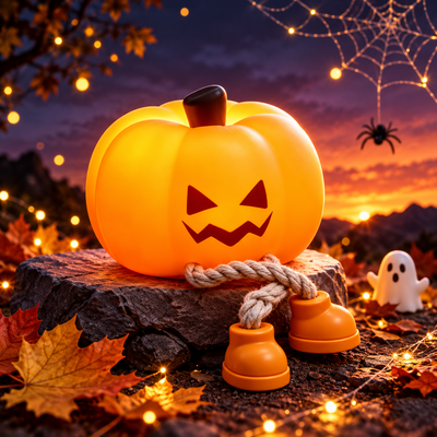 Cute LED Pumpkin Lamp - Halloween Theme
