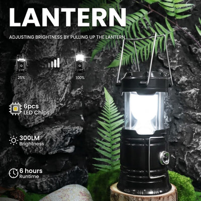 Solar Rechargeable Camping Lantern — 4-Pack