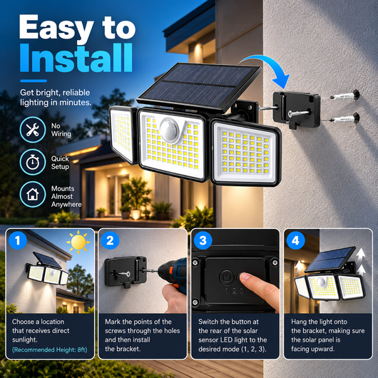Morvera Solar Outdoor Security Spotlights