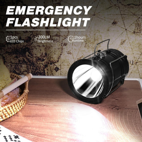 Solar Rechargeable Camping Lantern — 4-Pack
