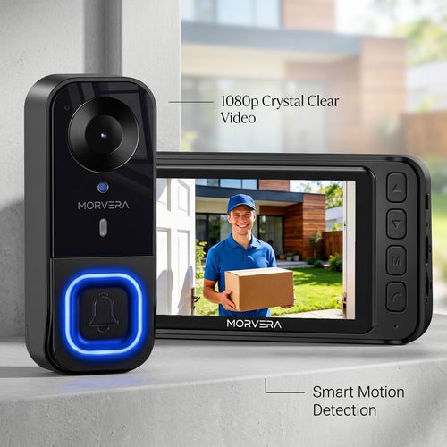 Wireless 1080P Video Doorbell with 4.3" Monitor
