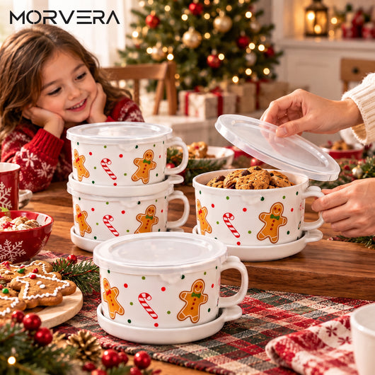 4-Piece Ceramic Mug Meal Set