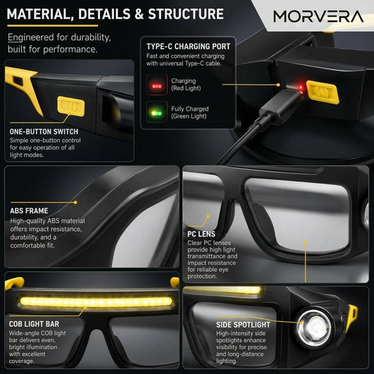 Rechargeable COB LED Headlamp Glasses
