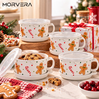 4-Piece Ceramic Mug Meal Set