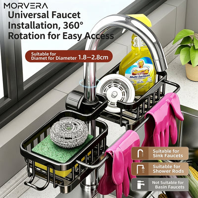 Stainless Steel Over Faucet Sink Organizer Rack
