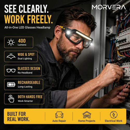 Rechargeable COB LED Headlamp Glasses
