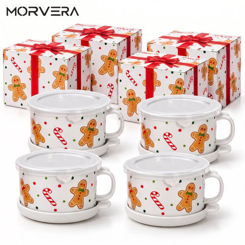 4-Piece Ceramic Mug Meal Set