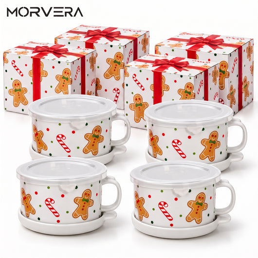 4-Piece Ceramic Mug Meal Set