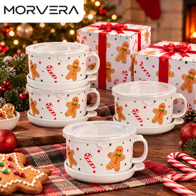 4-Piece Ceramic Mug Meal Set