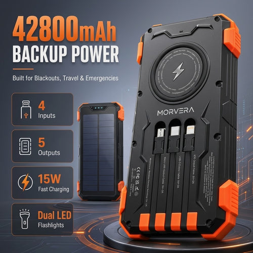 Morvera 42800 mAh Solar Charger Power Bank