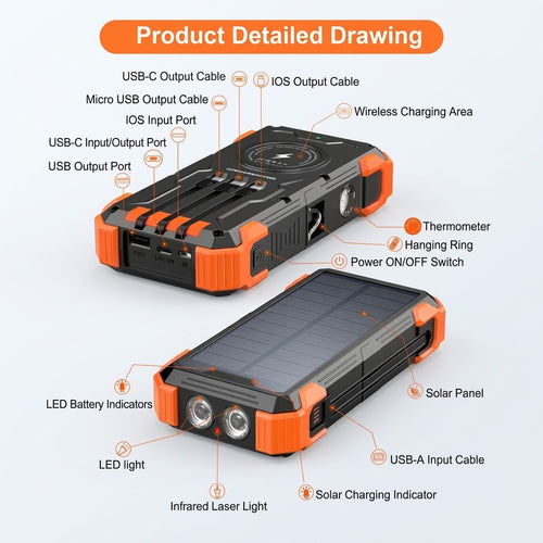 Morvera 42800 mAh Solar Charger Power Bank