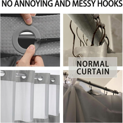 No-Hook Waffle Weave Shower Curtain