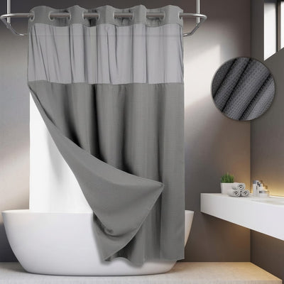 No-Hook Waffle Weave Shower Curtain