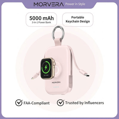Morvera 3-in-1 Keychain Power Bank